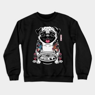 tattoo pug ramen lover Crewneck Sweatshirt